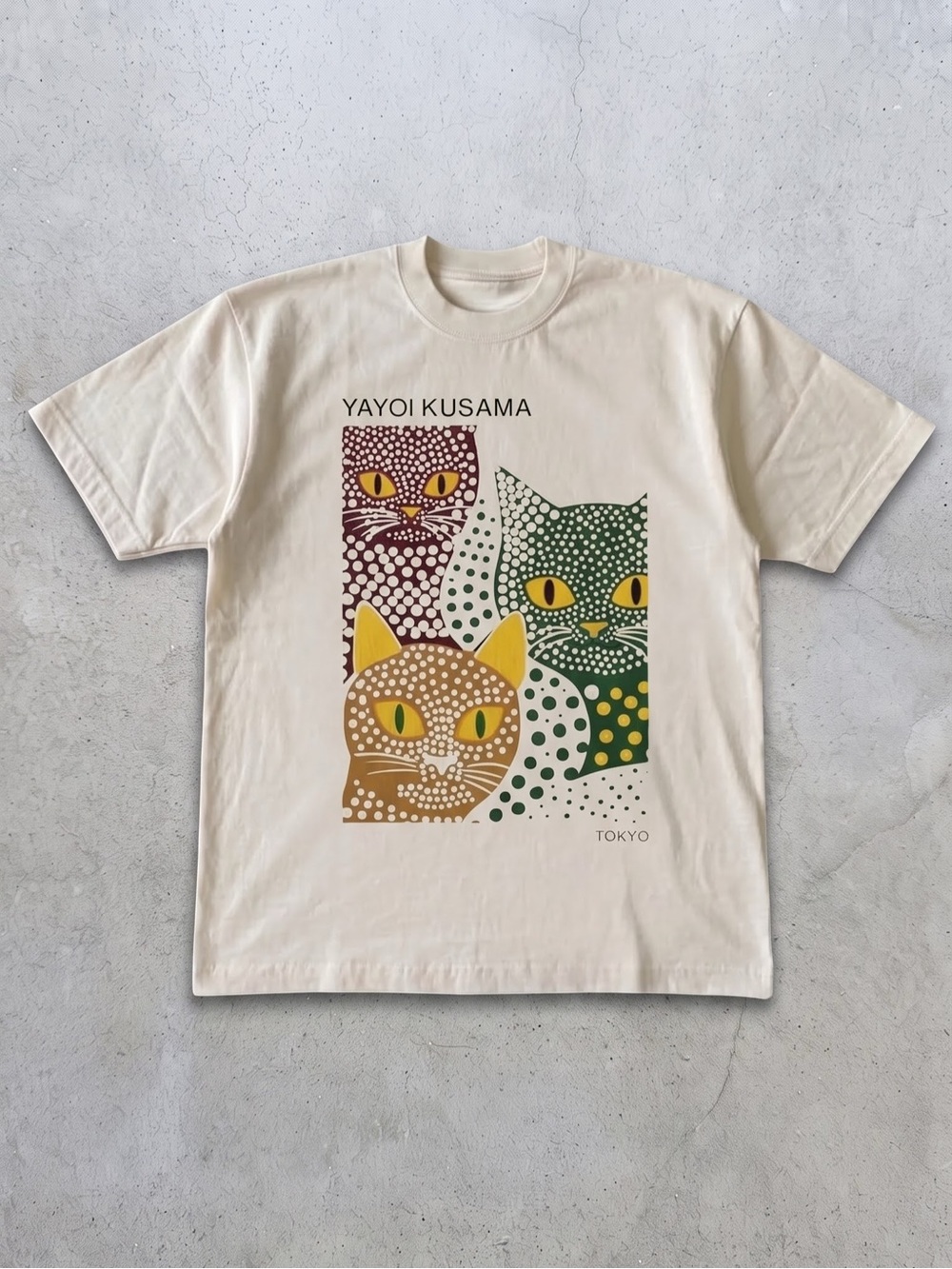 Gildan Yayoi Kusama Cream Cat Graphic
Tee
